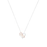 AMOR Silver Bi Colour Heart & Infinity Pendant Necklace