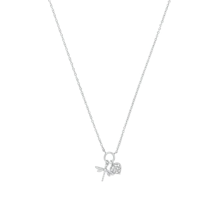 AMOR Silver Dragonfly Pendant Necklace