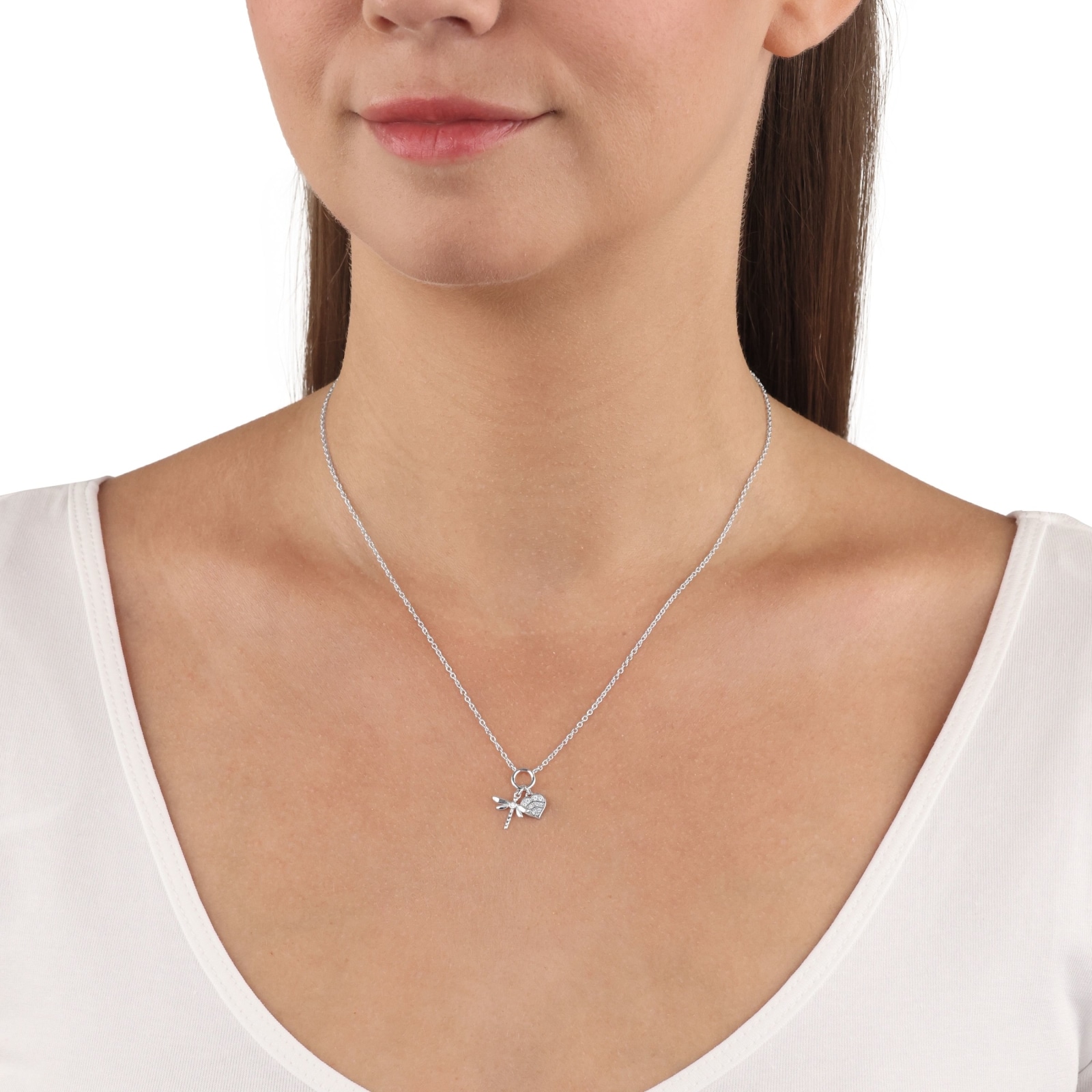AMOR Silver Dragonfly Pendant Necklace AMOR Silver Dragonfly Pendant Necklace