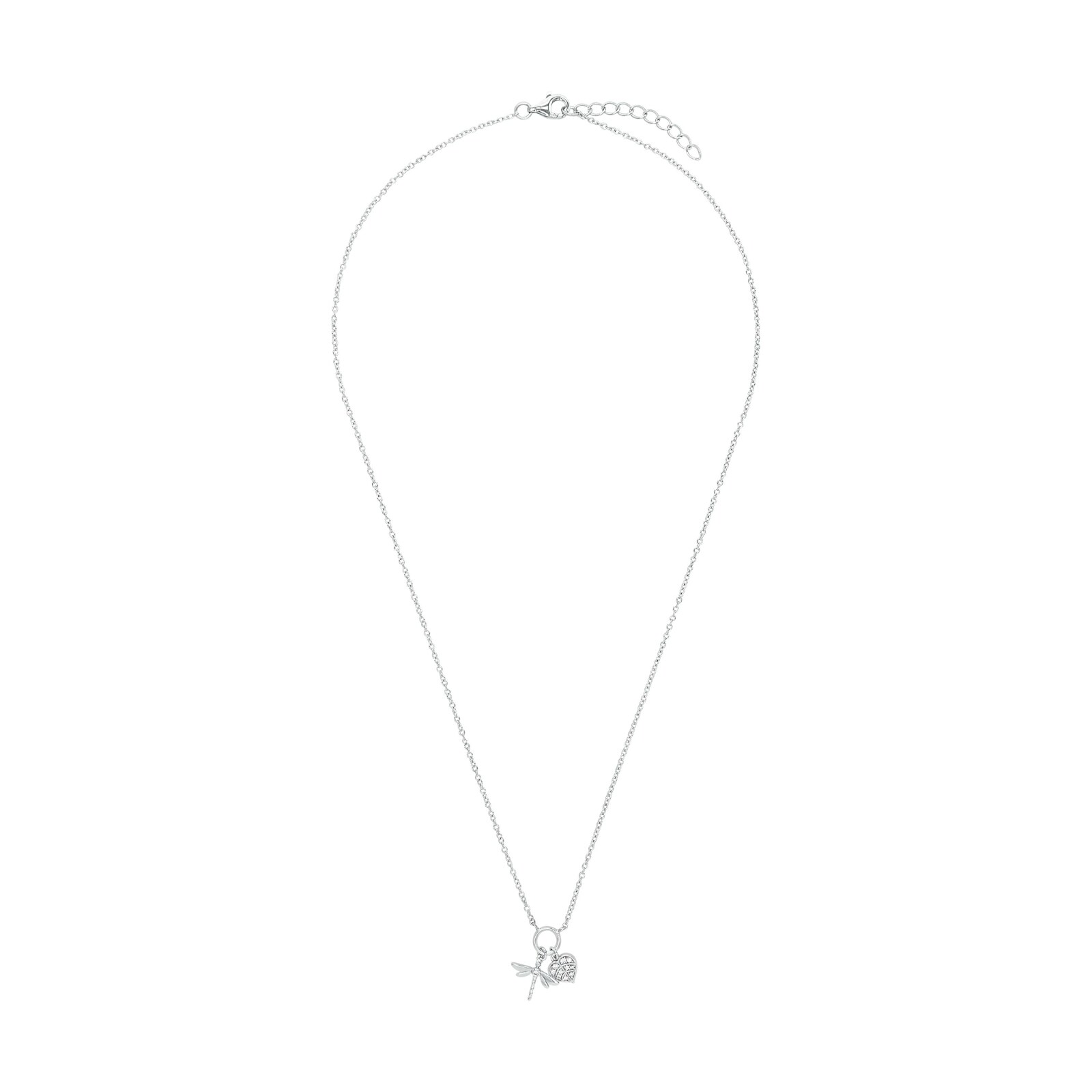 AMOR Silver Dragonfly Pendant Necklace