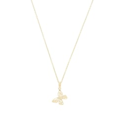 37970081 - Yellow Gold Coloured Sterling Silver Butterfly Pendant Necklace