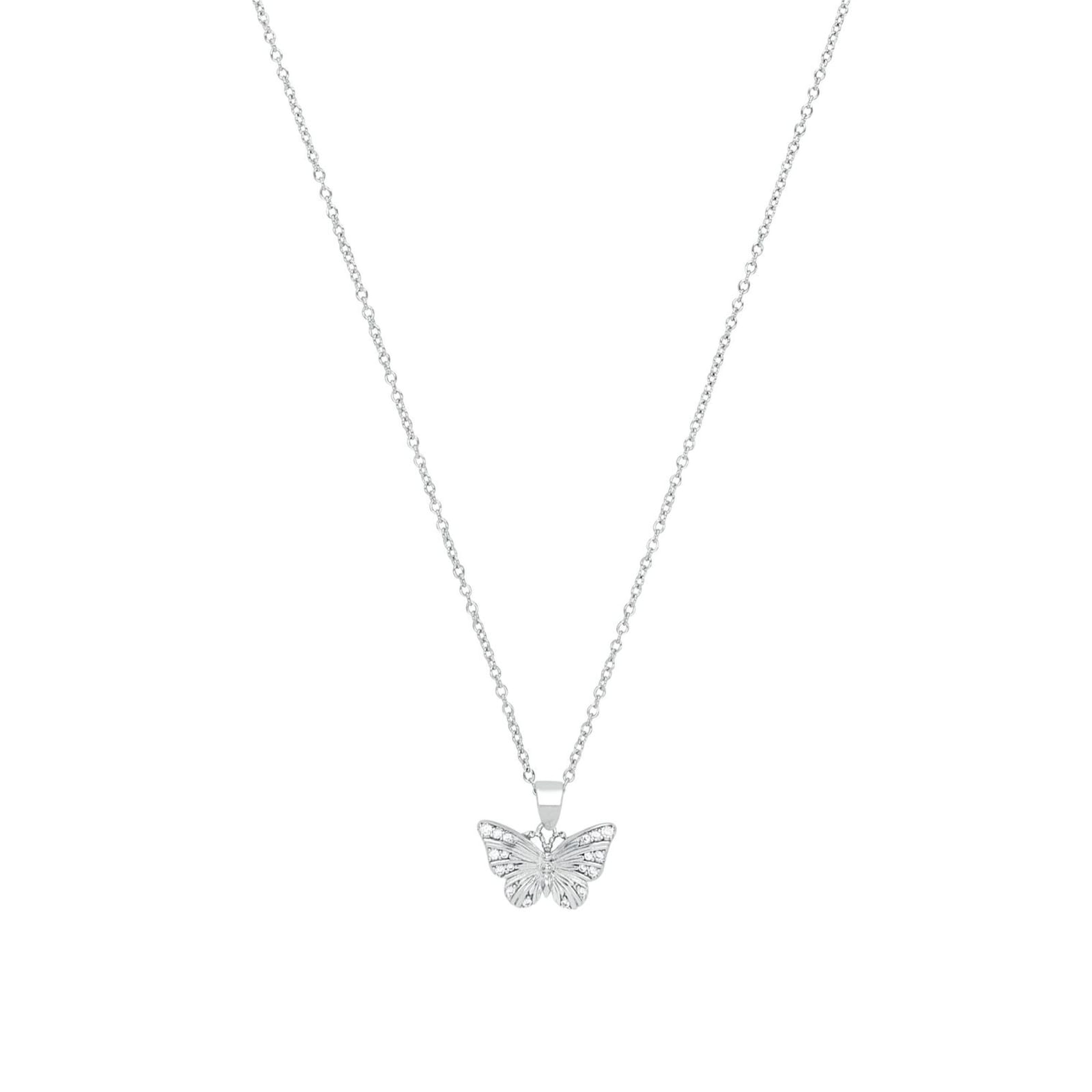 AMOR Silver Butterfly Pendant Necklace