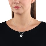 AMOR Silver Butterfly Pendant Necklace