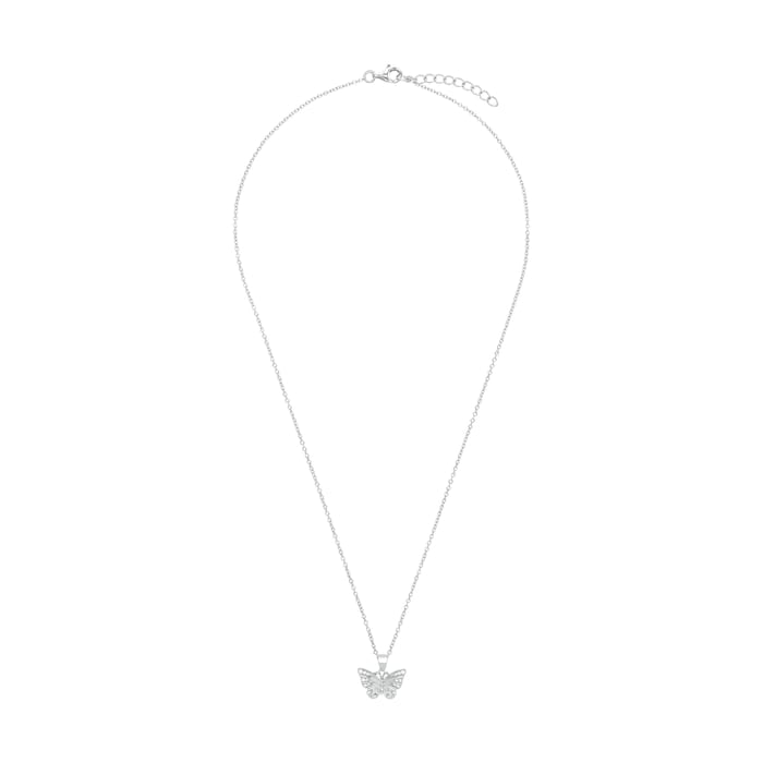 AMOR Silver Butterfly Pendant Necklace