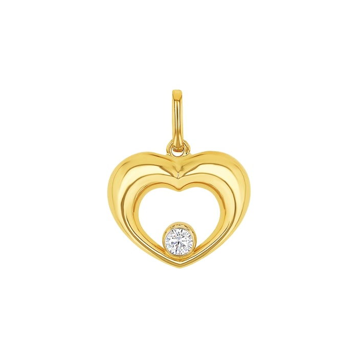 AMOR 14ct Yellow Gold Double Heart Pendant