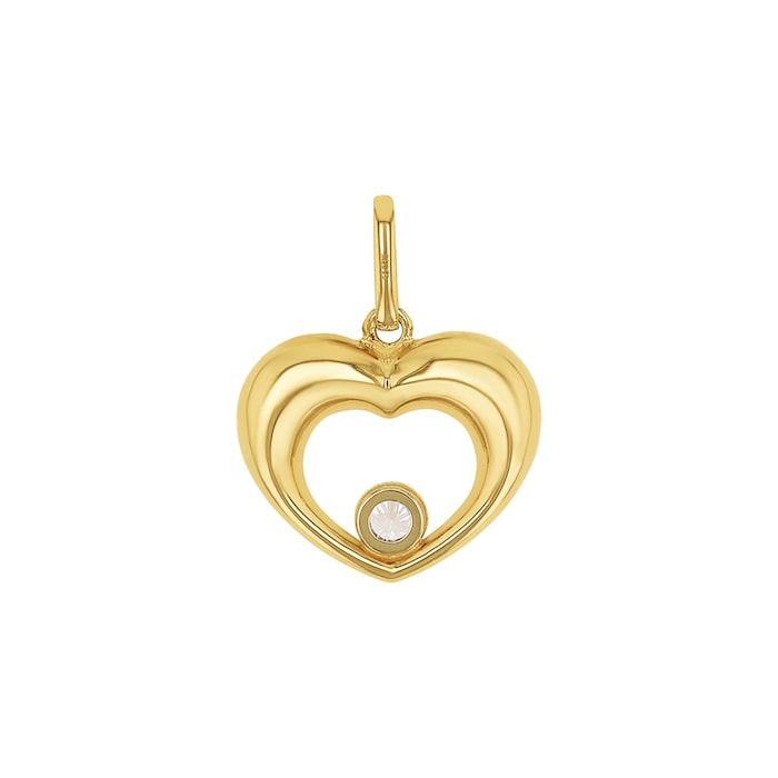 AMOR 14ct Yellow Gold Double Heart Pendant