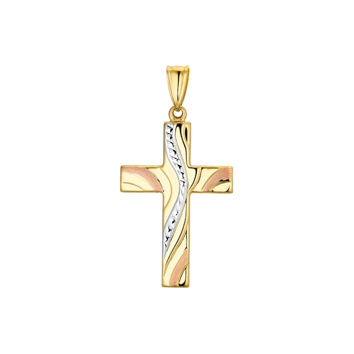 AMOR 14ct Yellow Gold Cross Pendant