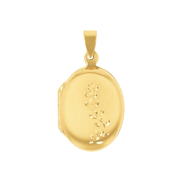 AMOR 9ct Yellow Gold Oval Pendant