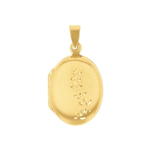AMOR 9ct Yellow Gold Oval Pendant