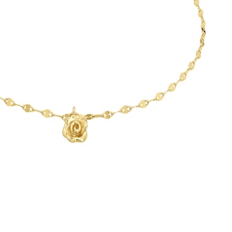 AMOR Yellow Gold Coloured Sterling Silver Flower Anklet AMOR Yellow Gold Coloured Sterling Silver Flower Anklet