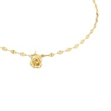 AMOR Yellow Gold Coloured Sterling Silver Flower Anklet