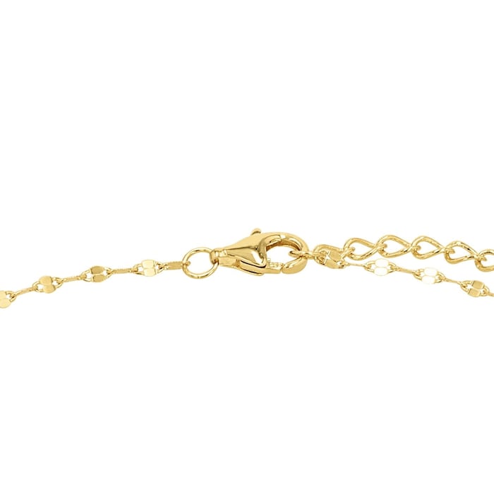 AMOR Yellow Gold Coloured Sterling Silver Flower Anklet