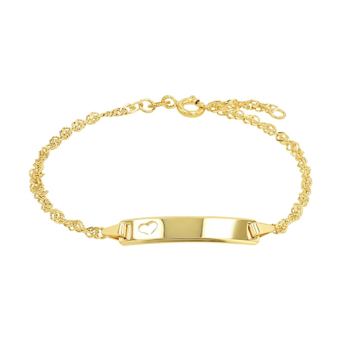 AMOR 9ct Yellow Gold ID Singapore Chain Bracelet