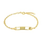 AMOR 9ct Yellow Gold ID Singapore Chain Bracelet