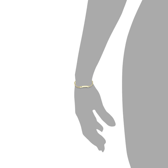 AMOR 9ct Yellow Gold ID Singapore Chain Bracelet