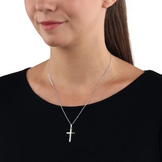 AMOR Silver Cross Pendant Necklace AMOR Silver Cross Pendant Necklace