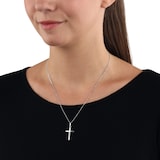 AMOR Silver Cross Pendant Necklace