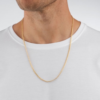 AMOR 9ct Yellow Gold Tank Chain Necklace