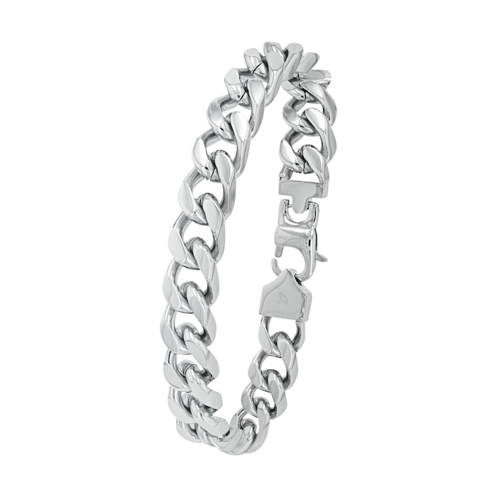 AMOR Mens Silver Tank Chain Bracelet - 21cm