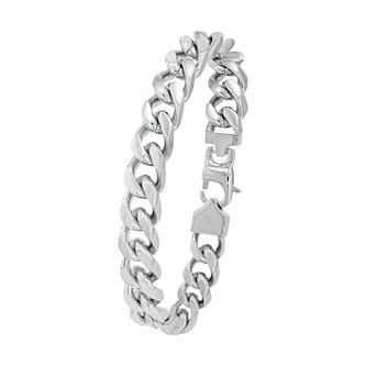 AMOR Mens Stainless Steel Tank Chain Bracelet - 21cm