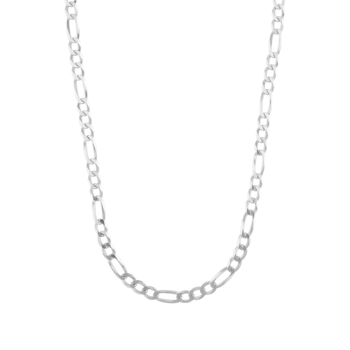 AMOR Silver Figaro Chain Necklace - 55cm