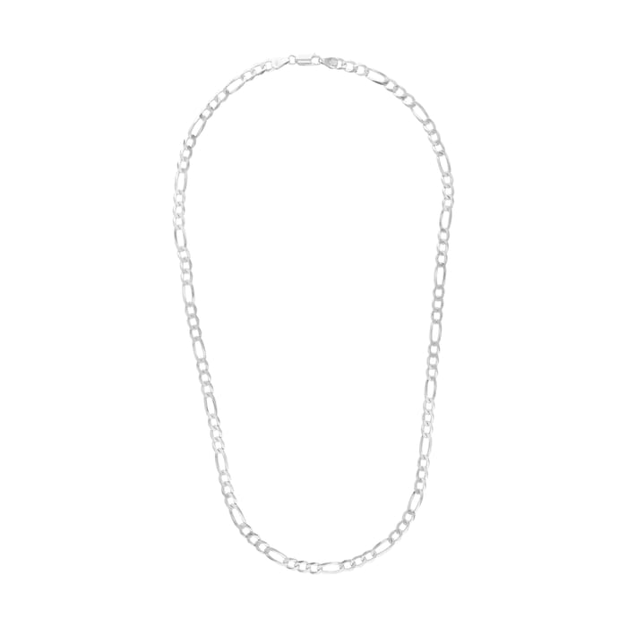 AMOR Silver Figaro Chain Necklace - 55cm