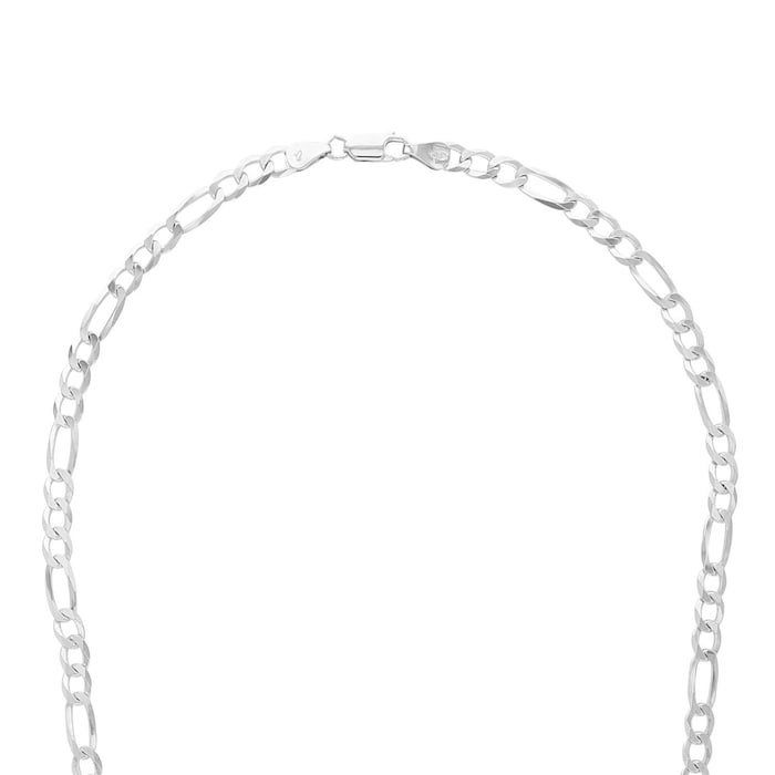 AMOR Silver Figaro Chain Necklace - 55cm