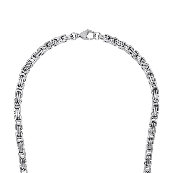 AMOR Mens Stainless Steel King Chain Necklace - 50cm