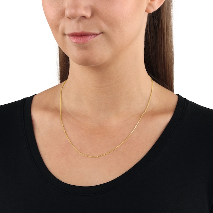 AMOR 9ct Yellow Gold Anchor Chain Necklace - 45cm