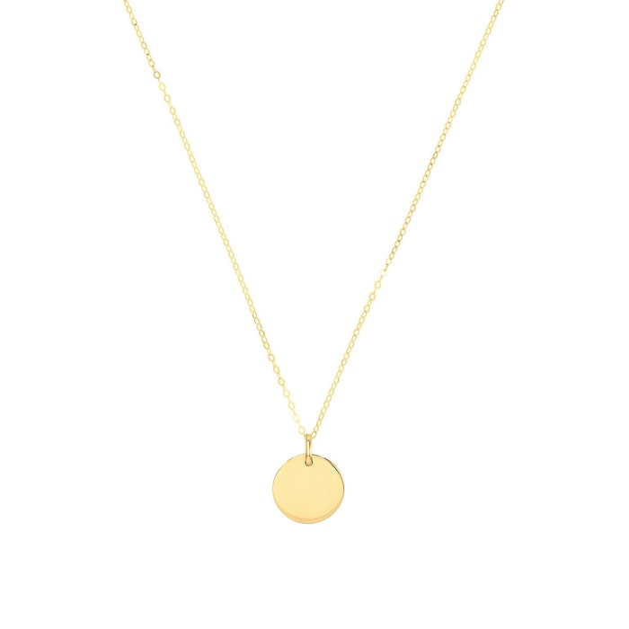 AMOR 14ct Yellow Gold Round Pendant Necklace