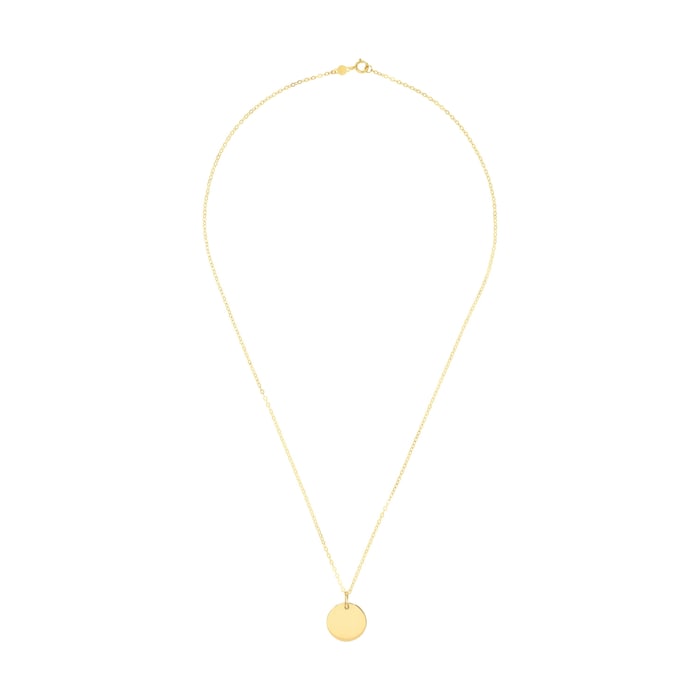 AMOR 14ct Yellow Gold Round Pendant Necklace