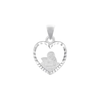 AMOR 9ct White Gold Heart Pendant