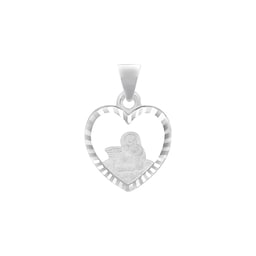 37970121 - 9ct White Gold Heart Pendant