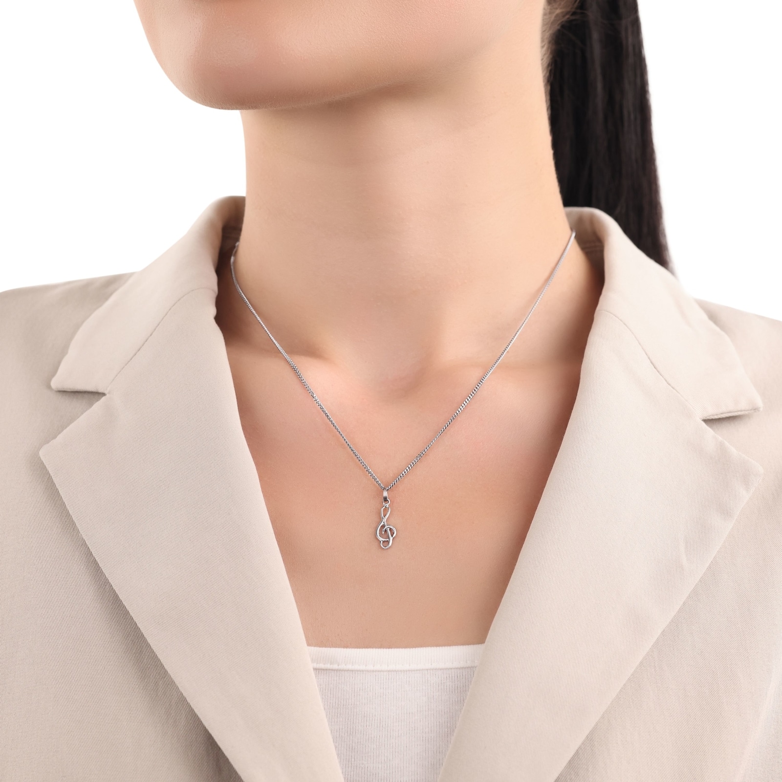 AMOR 9ct White Gold Swirl Design Pendant AMOR 9ct White Gold Swirl Design Pendant