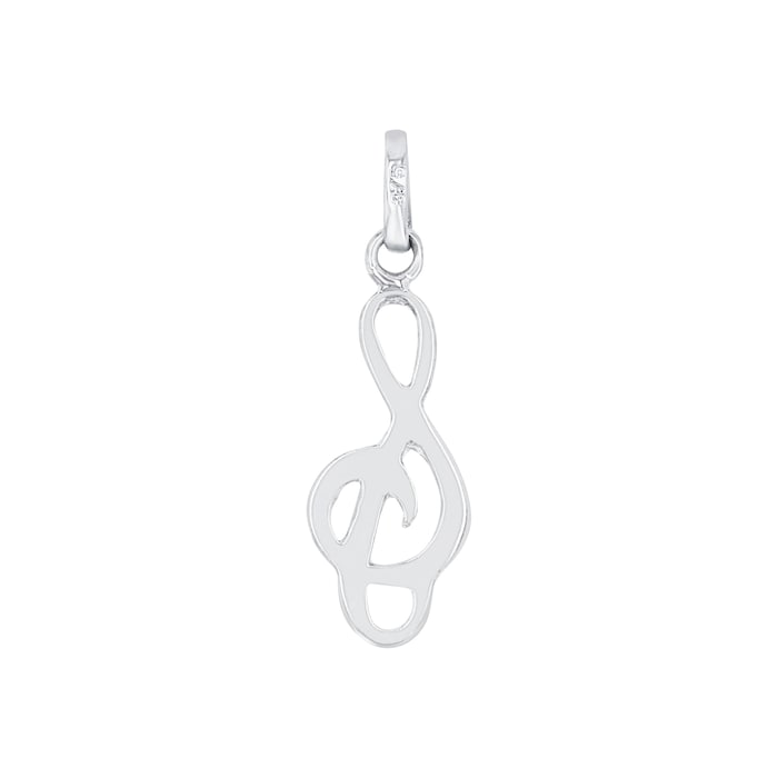 AMOR 9ct White Gold Swirl Design Pendant