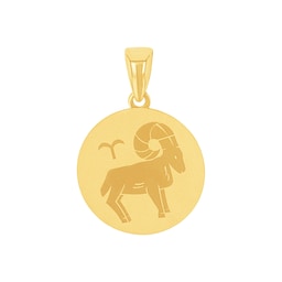 37970124 - 9ct Yellow Gold Aries Zodiac Pendant