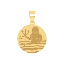 37970125 - 9ct Yellow Gold Aquarius Zodiac Pendant