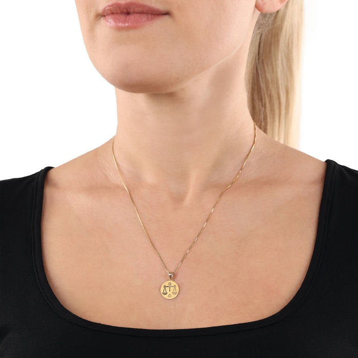 AMOR 9ct Yellow Gold Libra Zodiac Pendant