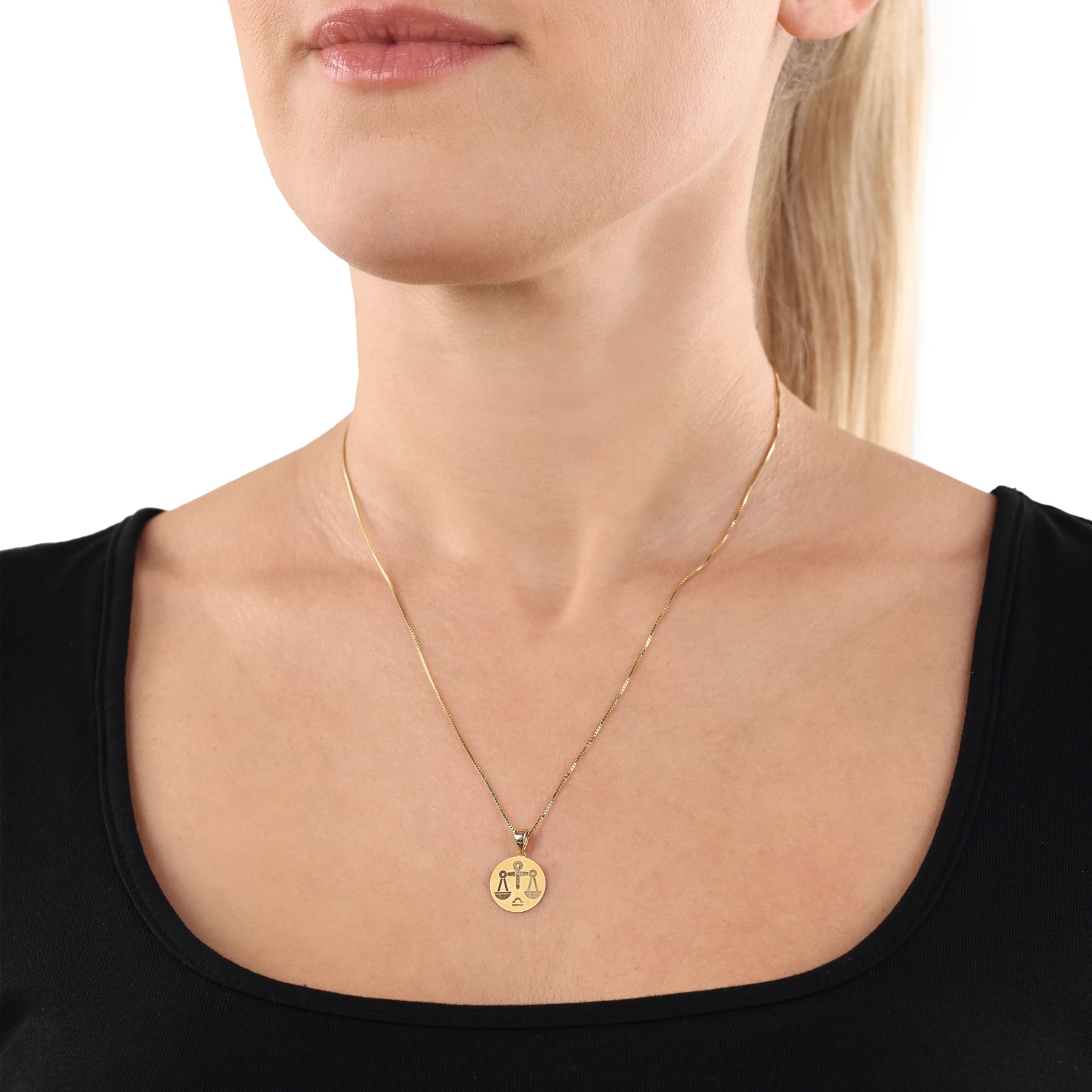 AMOR 9ct Yellow Gold Libra Zodiac Pendant AMOR 9ct Yellow Gold Libra Zodiac Pendant