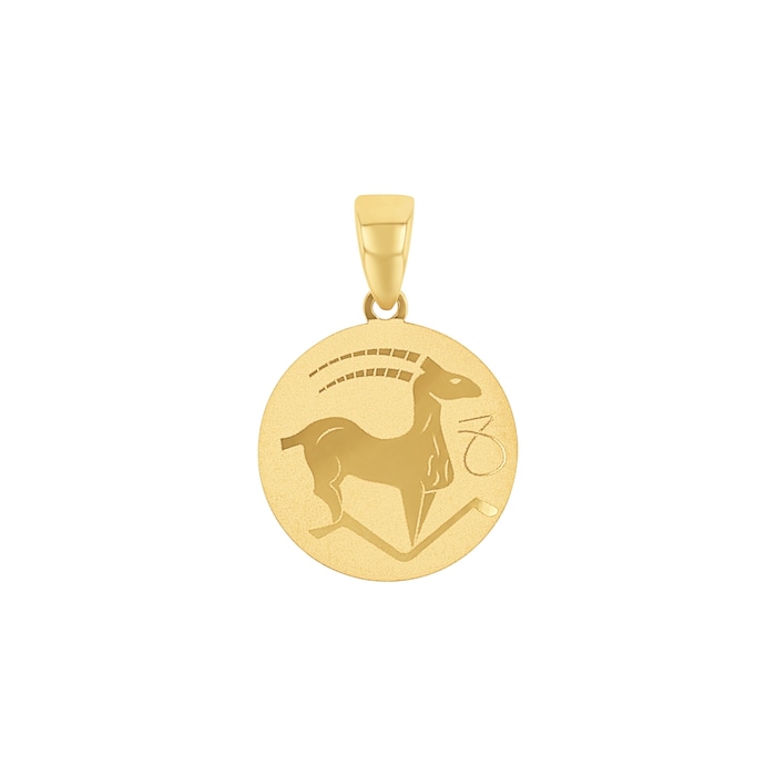 AMOR 9ct Yellow Gold Capricorn Zodiac Pendant