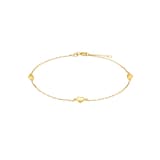 AMOR 9ct Yellow Gold Singapore Chain Anklet - 23cm