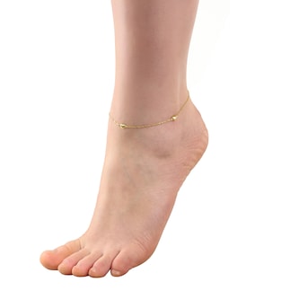 AMOR 9ct Yellow Gold Singapore Chain Anklet - 23cm AMOR 9ct Yellow Gold Singapore Chain Anklet - 23cm