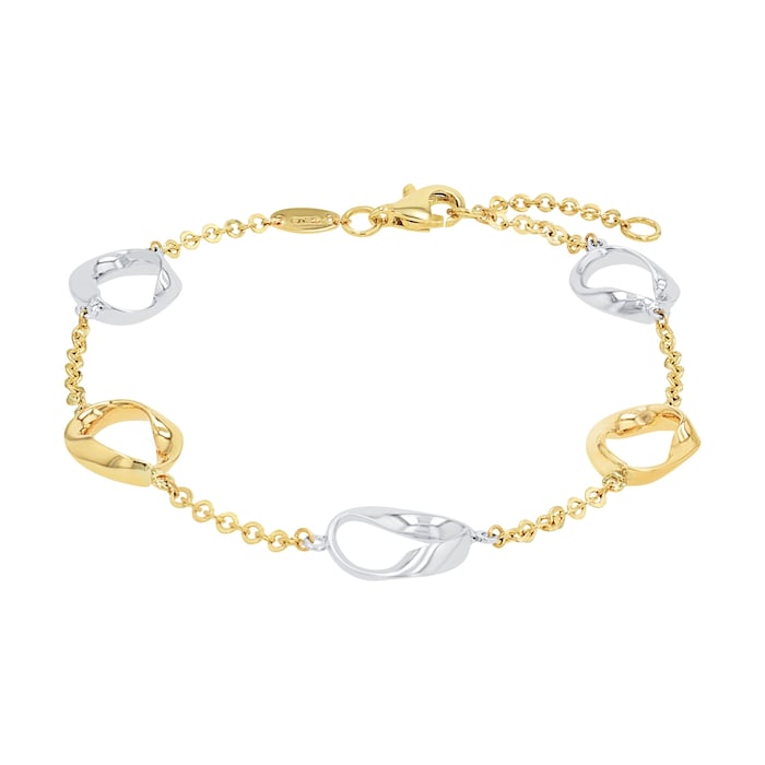 AMOR 9ct Yellow Gold Bicolour Bracelet