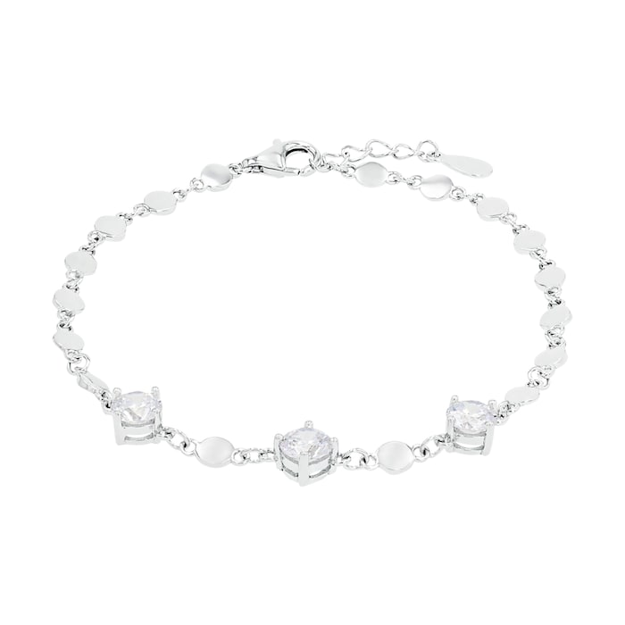 AMOR Silver Cubic Zirconia Fantasy Chain Bracelet - 17cm