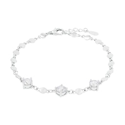 37970142 - Silver Cubic Zirconia Fantasy Chain Bracelet - 17cm