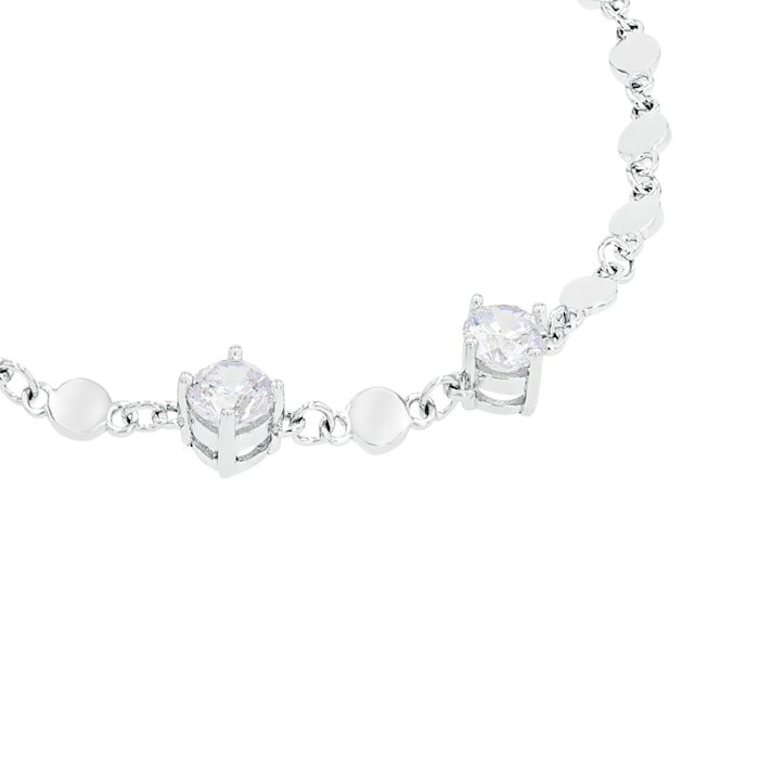 AMOR Silver Cubic Zirconia Fantasy Chain Bracelet - 17cm