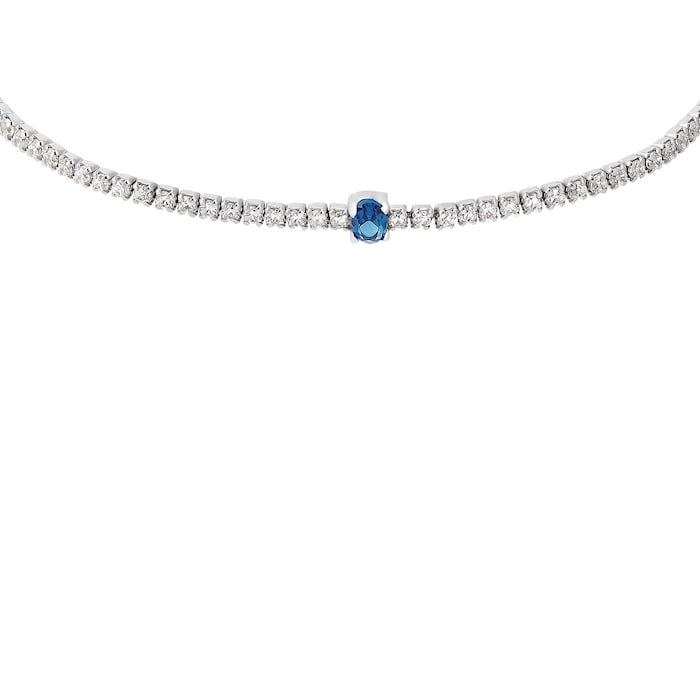 AMOR Silver Blue Stone Tennis Bracelet