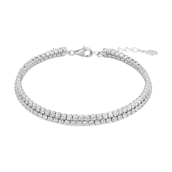 AMOR Silver Cubic Zirconia Tennis Bracelet