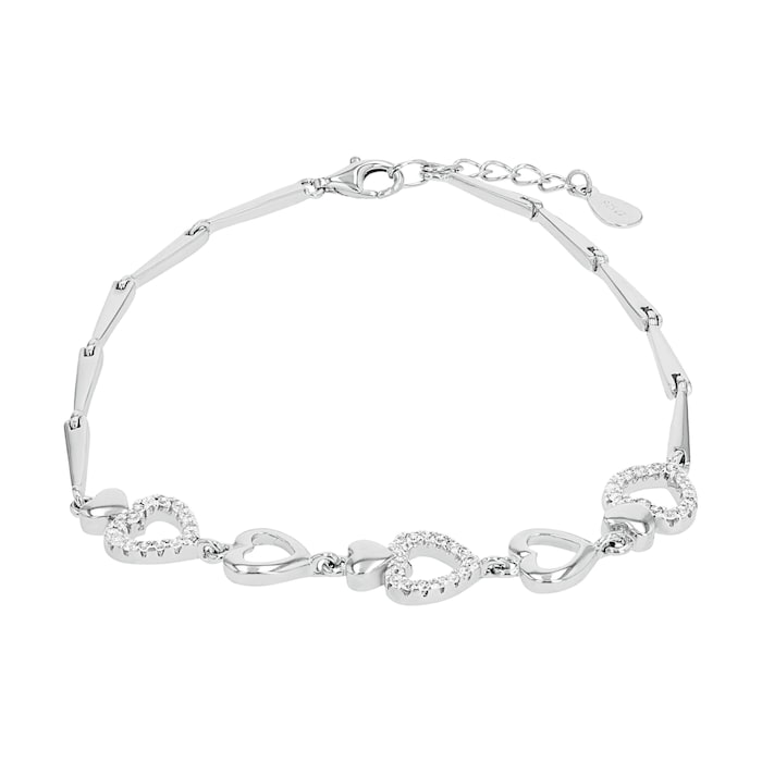 AMOR Silver Cubic Zirconia Fantasy Chain Bracelet - 18cm