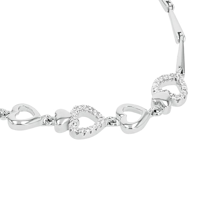 AMOR Silver Cubic Zirconia Fantasy Chain Bracelet - 18cm